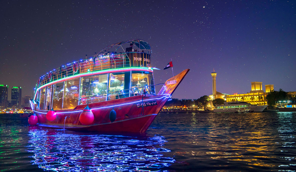 Iconic Dinner Cruise Along Creek Canal in Dhow