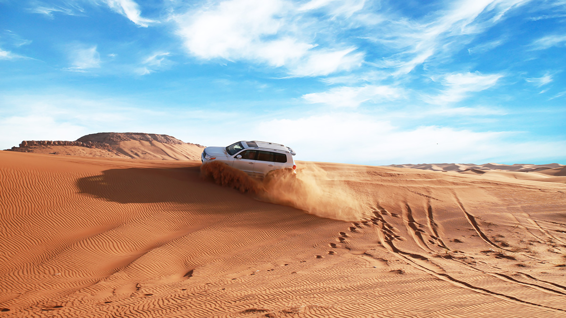 Morning desert safari with private beach and pool access in Dubai